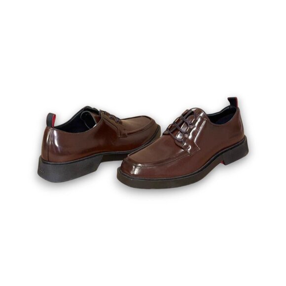 HUGO Iker Derby Men's Brown Leather Dress Shoes US 9 (UK 8 EU 42) MSRP $199 - Picture 4 of 4